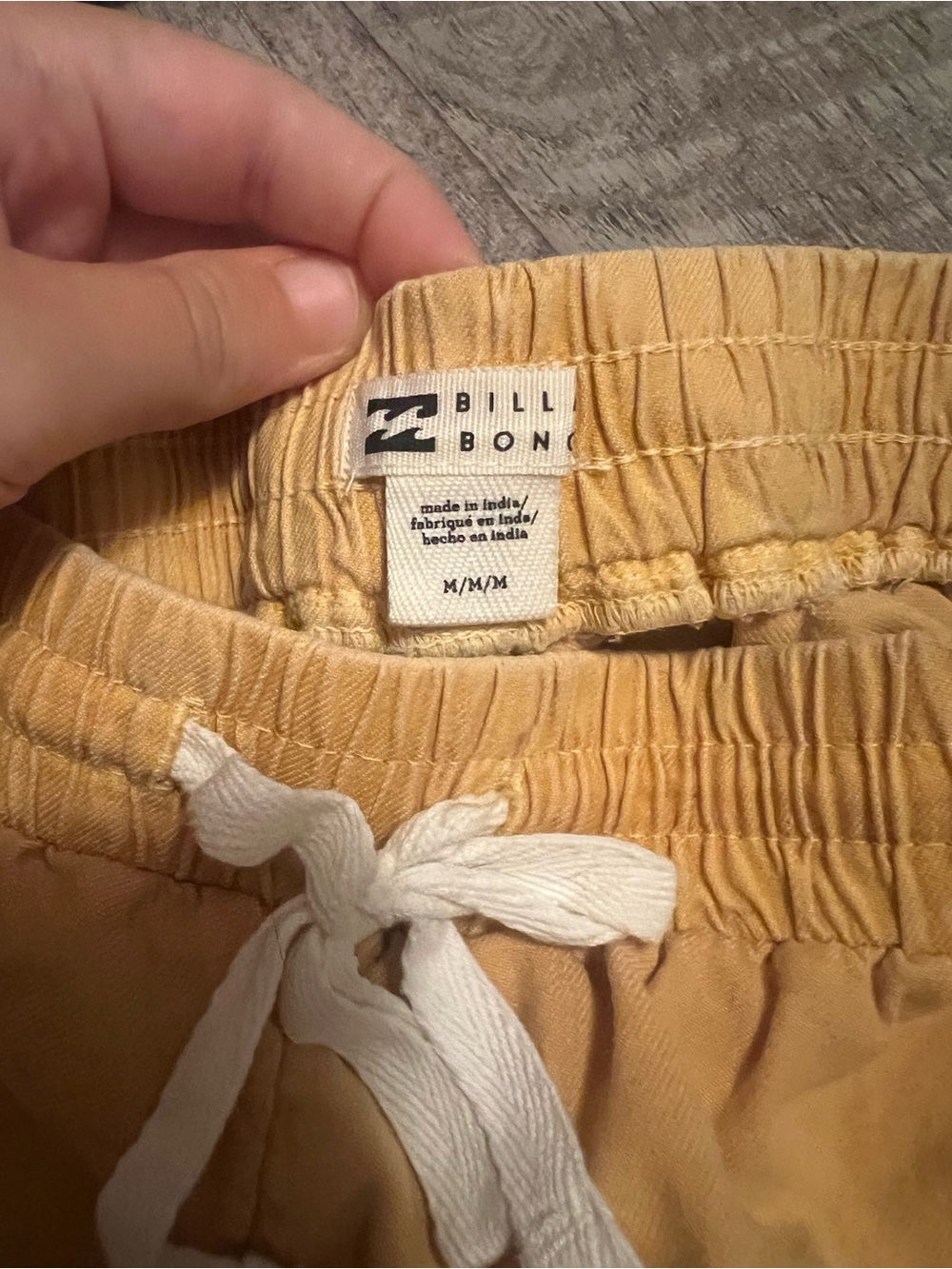 Billabong Yellow Drawstring Athletic Shorts - Picture 2 of 2
